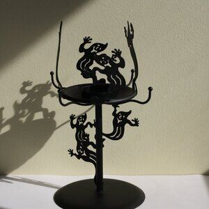 Vintage Partylite Spooky Ghosts Goblins Candle Holder tea light holder Halloween